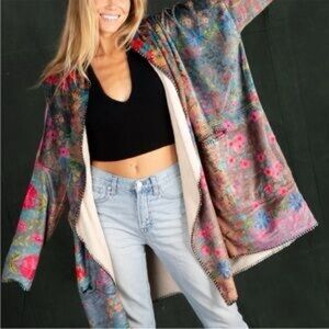 NATURAL LIFE Cozy Blanket Kimono Boho Cottagecore